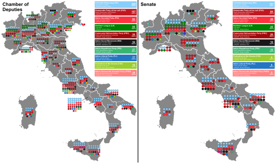 1992 Italian general election - Seat Distribution.svg