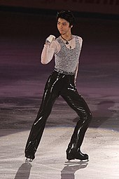 Hanyu skating to "Vertigo" at the exhibition gala of the 2010 NHK Trophy in Nagoya