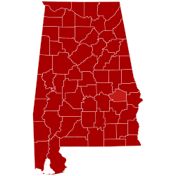 2014 United States Senate election in Alabama results map by county.svg