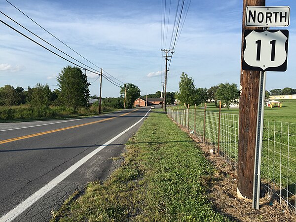 View north along US 11 in Inwood