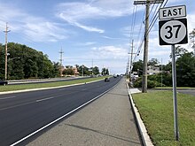 Route 37 eastbound along the north edge of Island Heights