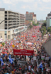 The 2012 Quebec student protests in Montreal inspired the film. 22 juillet berri.jpg
