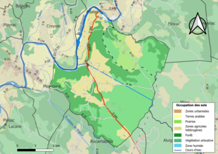 Kolorowa mapa przedstawiająca użytkowanie gruntów.