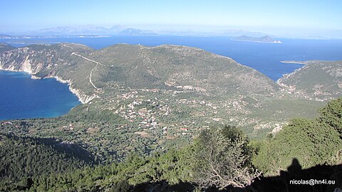 North of Ithaka, villages Platrithias (Platreithias), Frikes hills and coast