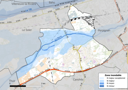 Carte des zones inondables.