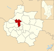 Location of Abbey ward Abbey ward in Derby 1979.svg