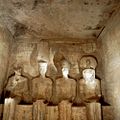 Abu Simbel temple, four statues of divinities in sanctuary