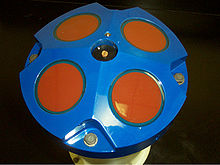 Head of an ADCP with four transducers (Model WH-600, RD Instruments) Adcp 600.jpg