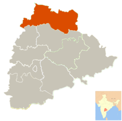 Location in Telangana, India