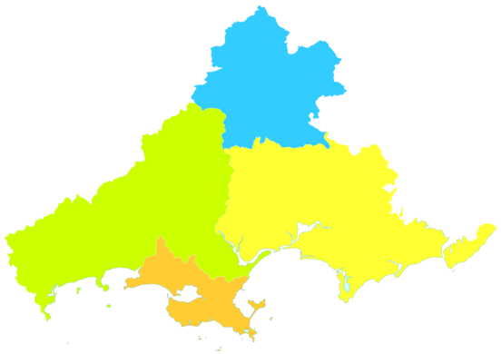 汕尾市行政区划图 城区 海丰县 陆河县 陆丰市 深汕特别合作区 注