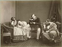 Olympe Aguado: Čtení, albuminový tisk ze skleněného kolodiového negativu, mezi 1862 a 1864, sbírka Musée d'Orsay