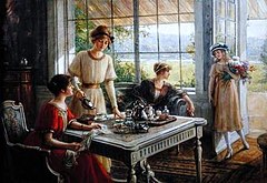 После обеда картина. Джордж Гудвин Килберн дамы за чаем.