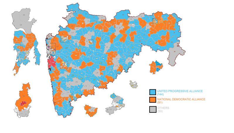 Alliance-wise Result of 2009 Maharashtra Legislative Assembly Election.png