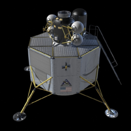 Altair lunar lander design as of 2011, similar in appearance to Vivace HLS. Altair-2.png