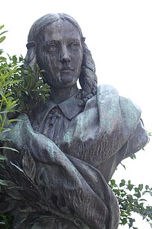 Statue of Annette von Droste-Hülshoff in Meersburg, dated 1898