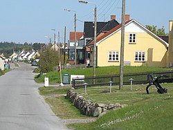 Bønnerup Strand'daki sahil yolu.