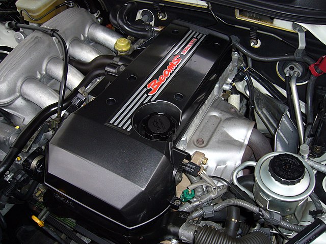 The BEAMS 3S-GE 5th-generation engine ("Black Top"), the first to feature Dual VVT-i