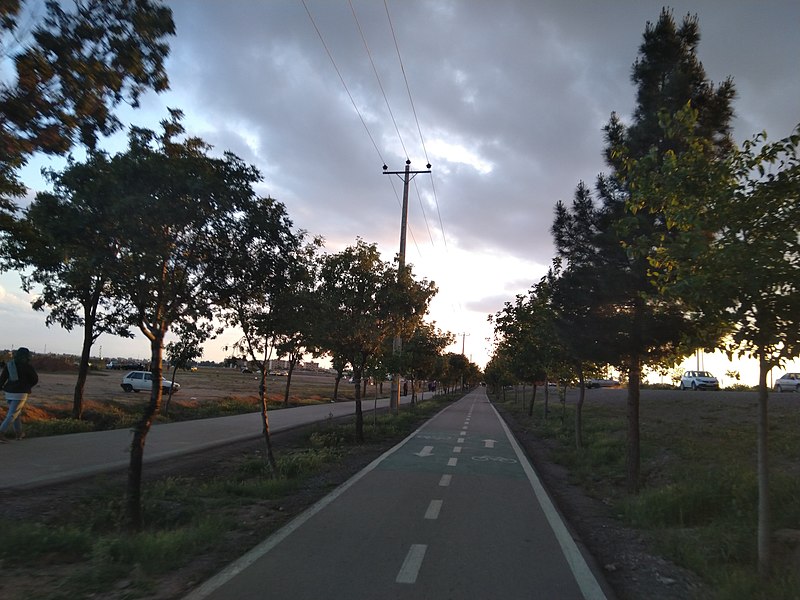 File:Bagrud Road of Neyshabur's Bicycle & Pedestrian Lane.jpg