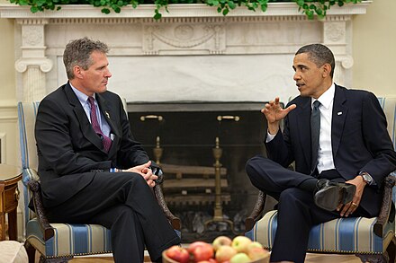 Brown meets President Barack Obama in the Oval Office, June 2010.
