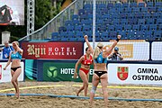 Deutsch: Beachhandball Europameisterschaften 2019 (Beach handball Euro); Tag 5: 6. Juli 2019 – Frauen, Halbfinale, Kroatien-Dänemark 1:2 (12:19, 17:10, 4:7) English: Beach handball Euro; Day 5: 6 July 2019 – Semifinal Men – Croatia-Denmark 1:2 (12:19, 17:10, 4:7)