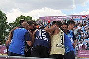 Deutsch: Beachhandball bei den Olympischen Jugendspielen 2018; Tag 7, 13. Oktober 2018; Jungen, Spiel um Platz Drei– Argentinien-Kroatien 2:0 English: Beach handball at the 2018 Summer Youth Olympics at 13 October 2018 – Boys Bronze Medal Match – Argentina-Croatia 2:0