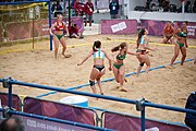 Deutsch: Beachhandball bei den Olympischen Jugendspielen 2018; Tag 5, 10. November 2018; Mädchen, Hauptrunde - Ungarn-Argentinien 1:2 English: Beach handball at the 2018 Summer Youth Olympics at 11 October 2018 – Girls Main Round – Hungary-Argentina 1:2