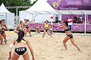 Deutsch: Beachhandball bei den Olympischen Jugendspielen 2018; Tag 5, 10. November 2018; Mädchen, Hauptrunde - Chinese Taipei (Taiwan)-Paraguay 2:0 English: Beach handball at the 2018 Summer Youth Olympics at 11 October 2018 – Girls Main Round – Chinese Taipei (Taiwan)-Paraguay 2:0