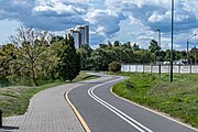 English: Bikeway. Minsk, Belarus Беларуская: Веласцежка. Мінск, Беларусь Русский: Велодорожка. Минск, Беларусь