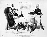 Lithographie, 1848. Der Franzosenfresser. “Ah! wie famos schmeckt so ein Franzos.” (Ernst Moritz Arndt.)