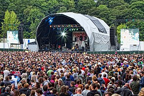 Crowds are entertained by a performance from Feeder at Bingley Music Live: 2011 Bingley Music Live 2011.jpg