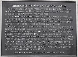 Birthplace of Army Chemical Corps, American University.jpg