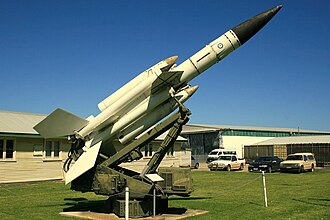 An ex-30 Squadron Bristol Bloodhound missile on display at the RAAF Museum BloodhoundPointCook.JPG