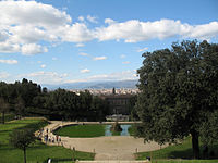 Поглед на врт Боболи, Фиренца