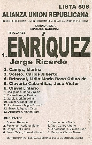 Archivo:Boleta elecciones argentinas de 2005 - Diputados CABA - Unión Republicana.jpg