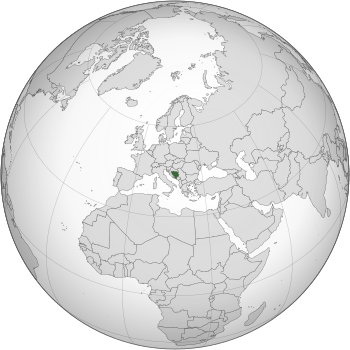 Bosznia-Hercegovina helyzete a Földön