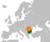 Location map for Bulgaria and Romania.