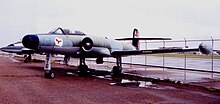 CF-100 Mk 5D (18476) former CFB Namao and No. 414 Electronic Warfare (EW) Squadron #100476 painted as No. 440 Squadron RCAF Mk 4B serving in NATO and on display at the Alberta Aviation Museum. CF-100-Alberta Aviation Museum.jpg