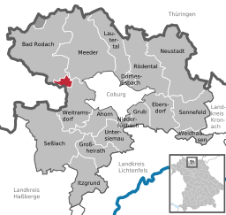 Läget för Köllnholz i Landkreis Coburg