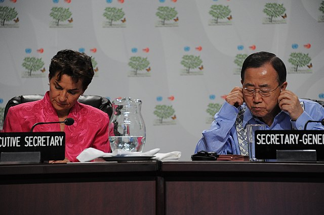 Figueres with Ban Ki-Moon at the Cancun conference
