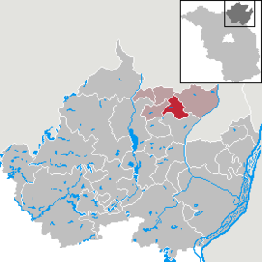 Poziția Carmzow-Wallmow pe harta districtului Uckermark