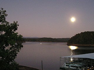 Carters Lake (Blue Ridge Mountains) reservoir in Gilmer and Murray counties in Georgia, United States