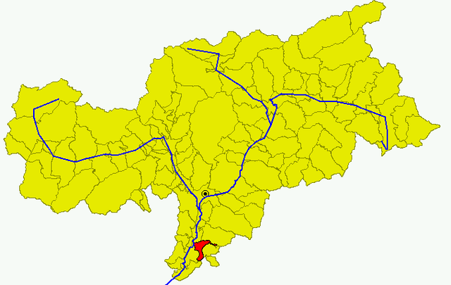 Poziția comunei în cadrul provinciei