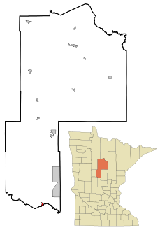 Cass County Minnesota Incorporated and Unincorporated areas Pillager Highlighted.svg
