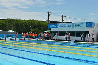Deodoro Aquatics Centre swimming venue in Deodoro, Rio de Janeiro, Brazil