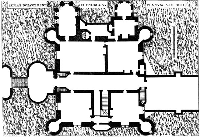 Plan of the main block, engraved by Du Cerceau (1579)