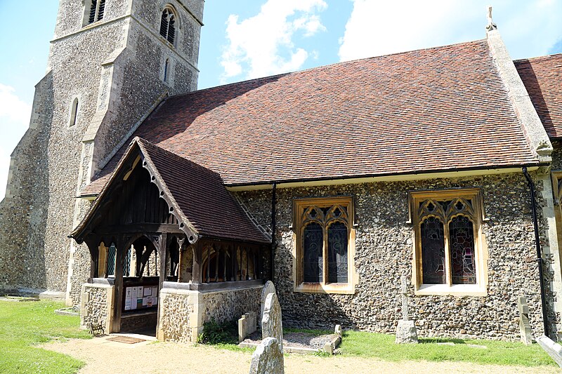 File:Church of St Christopher, Willingale, Essex, England - exterior south porch and nave.JPG