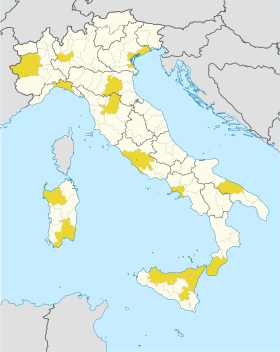 Karta Italije sa pozicijom metropola