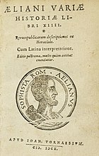 Claudius Aelianus. De variae historiae. 1610..jpg