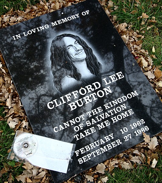 File:Clifford Burton Memorial Stone At Crash Site.jpg