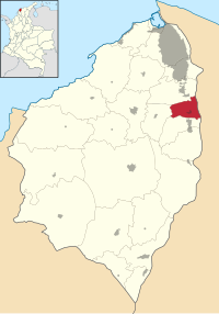 Местоположение на общината и град Sabanagrande в департамент Atlántico.